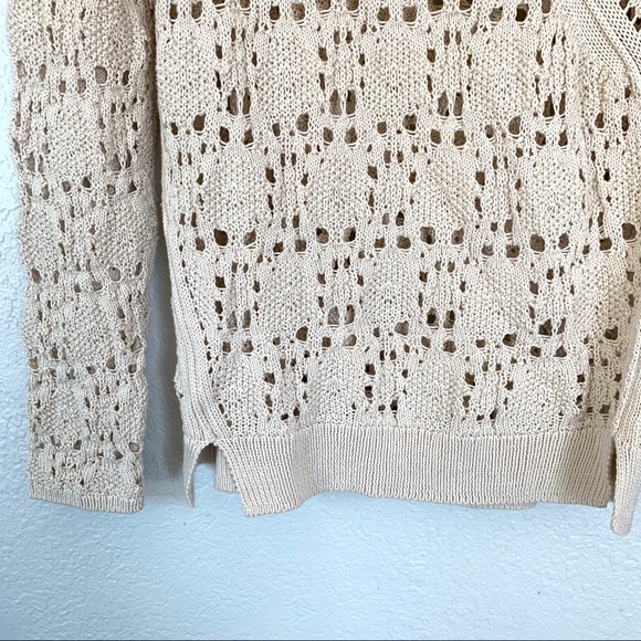 Anthropologie knitted & knotted crochet longsleeve - Picture 3 of 7